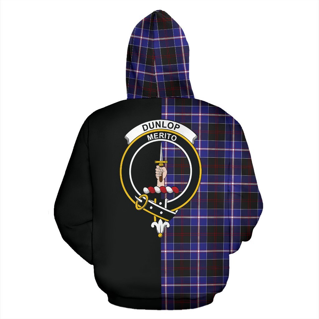 Dunlop Modern Tartan Crest Zipper Hoodie - Half Of Me Style