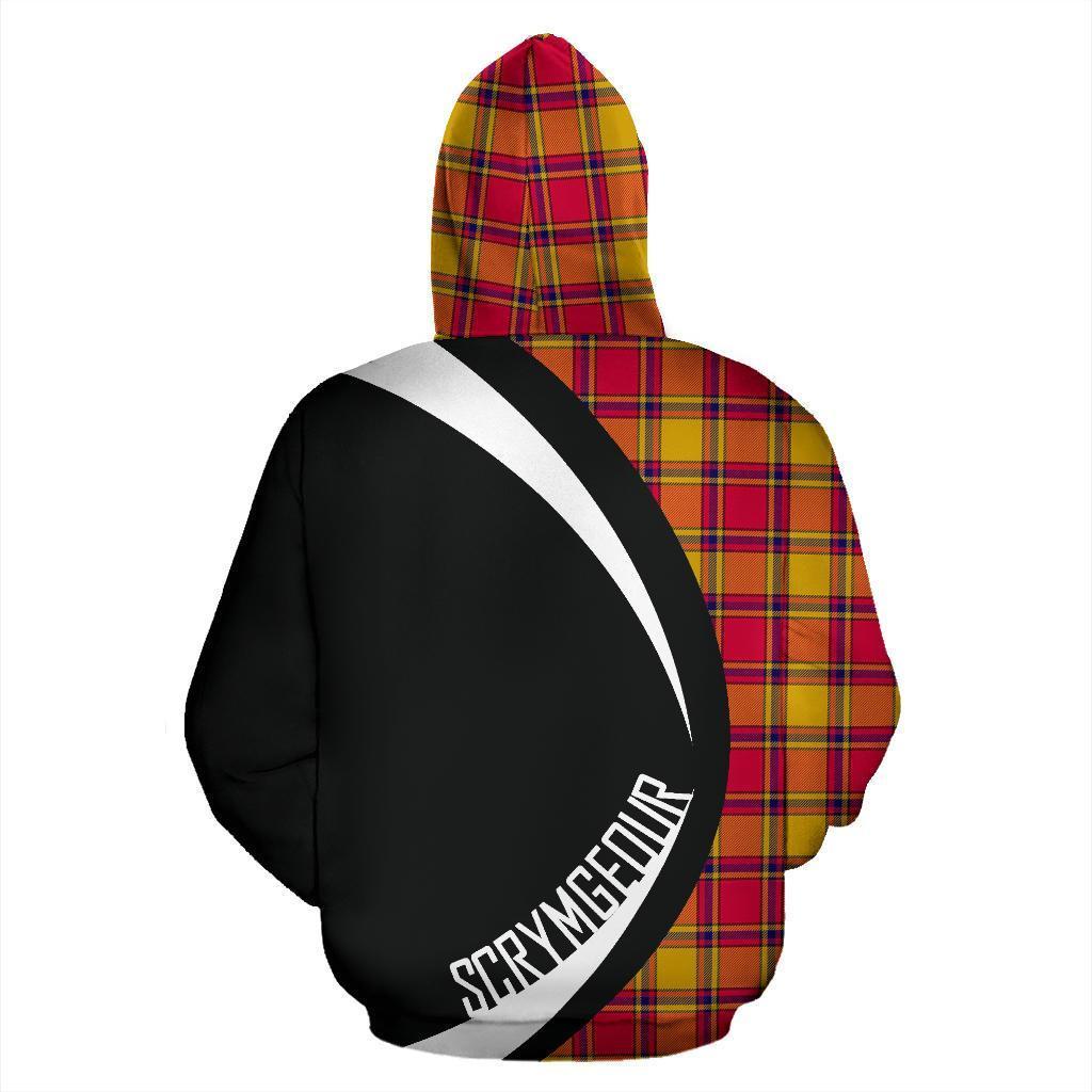 Scrymgeour Tartan Crest Zipper Hoodie - Circle Style