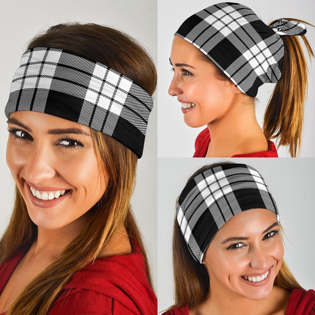 MacFarlane Black And White Tartan Neck Gaiter - Bandana