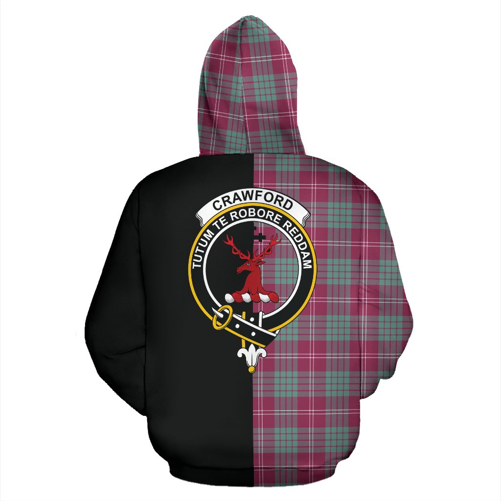 Crawford Ancient Tartan Crest Zipper Hoodie - Half Of Me Style