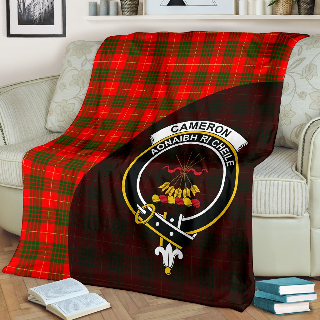 Cameron Modern Tartan Crest Blanket Wave Style