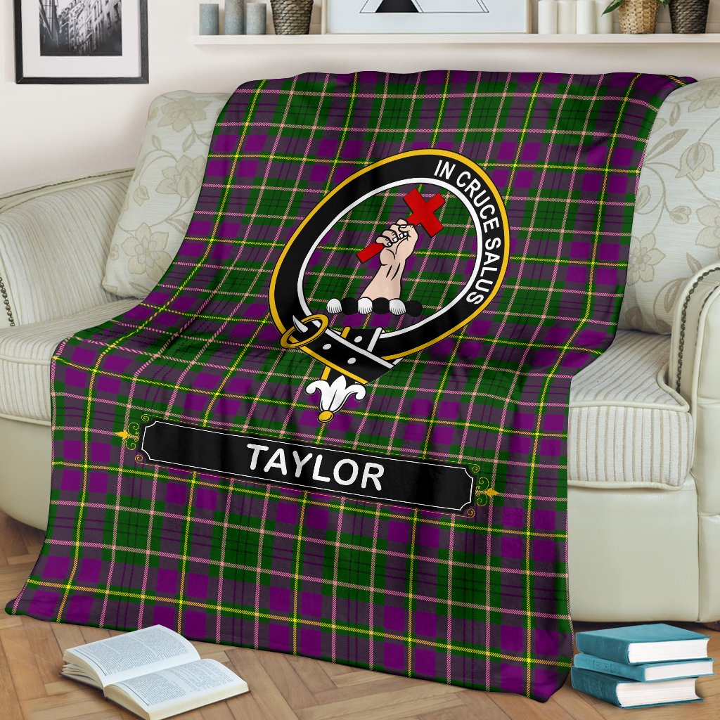 Taylor (Tailyour) Tartan Crest Blanket - 3 Sizes