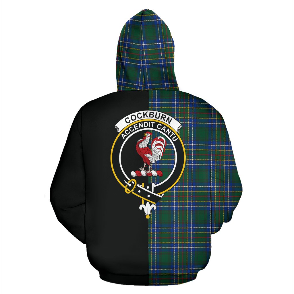 Cockburn Ancient Tartan Crest Zipper Hoodie - Half Of Me Style