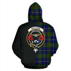 MacLeod of Harris Modern Tartan Crest Zipper Hoodie - Half Of Me Style