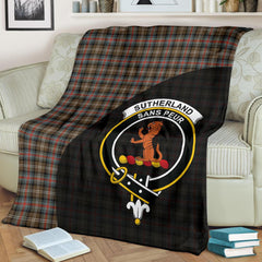 Sutherland Weathered Tartan Crest Blanket Wave Style