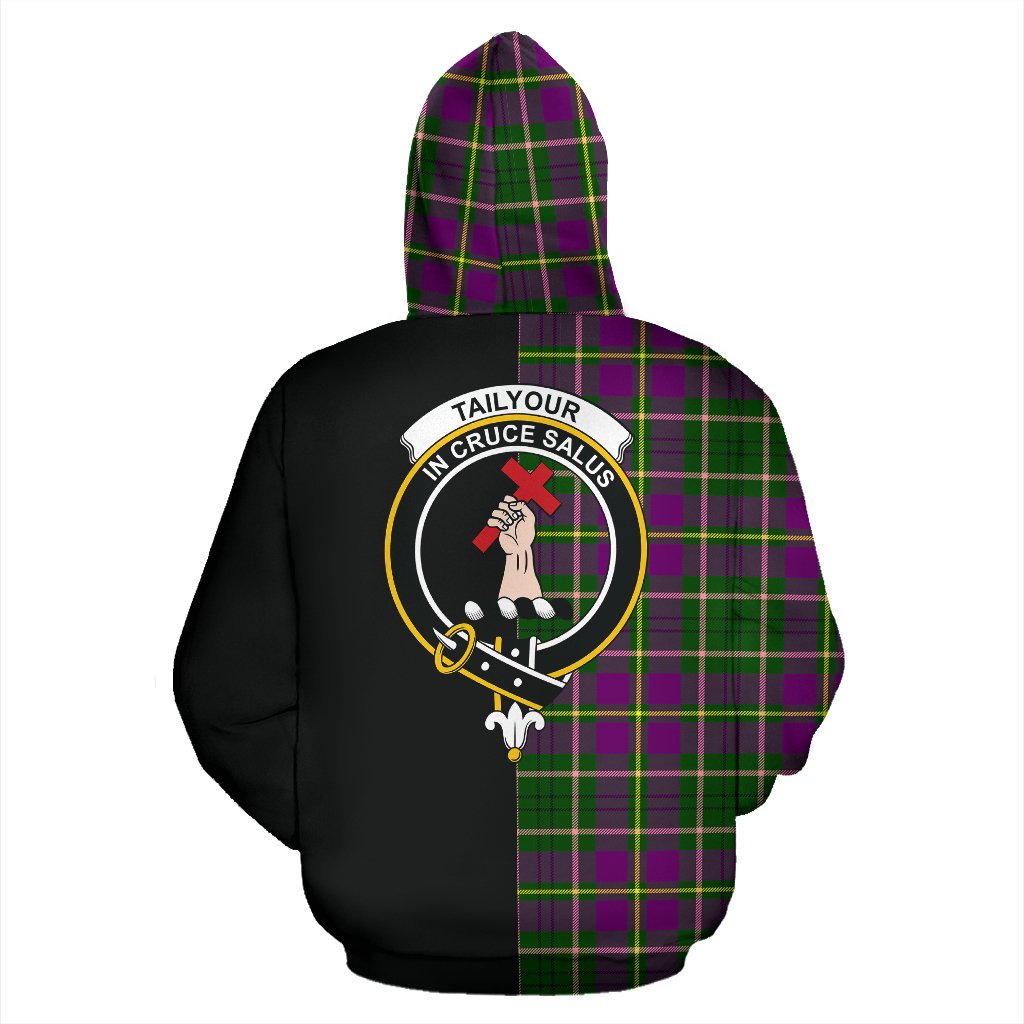 Tailyour Tartan Crest Zipper Hoodie - Half Of Me Style