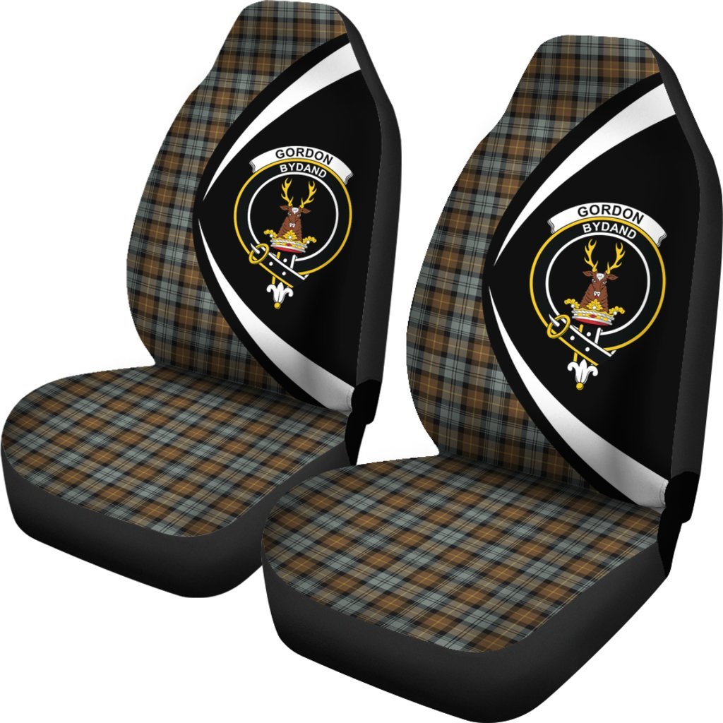 Gordon Weathered Tartan Crest Car Seat Cover