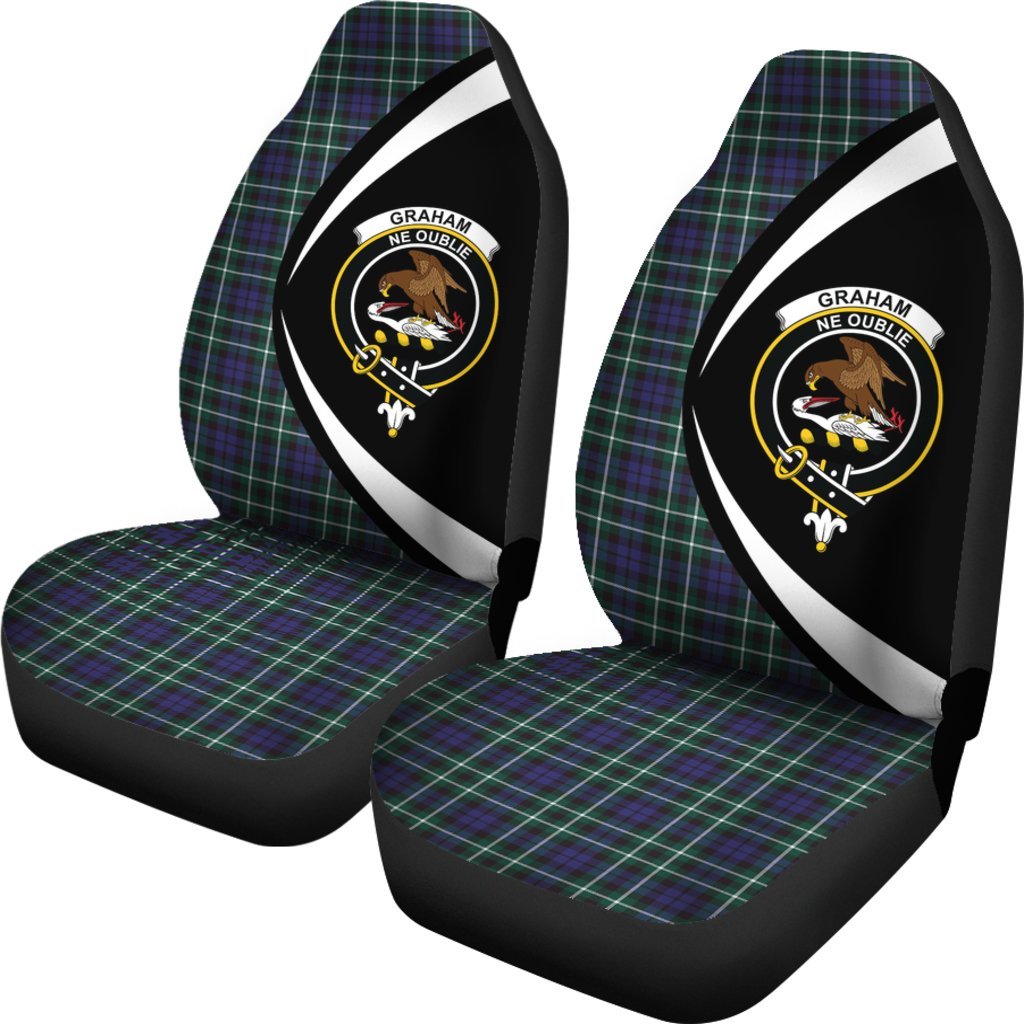 Graham of Montrose Modern Tartan Crest Car Seat Cover - Circle Style