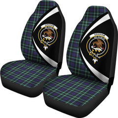 Graham of Montrose Modern Tartan Crest Car Seat Cover - Circle Style