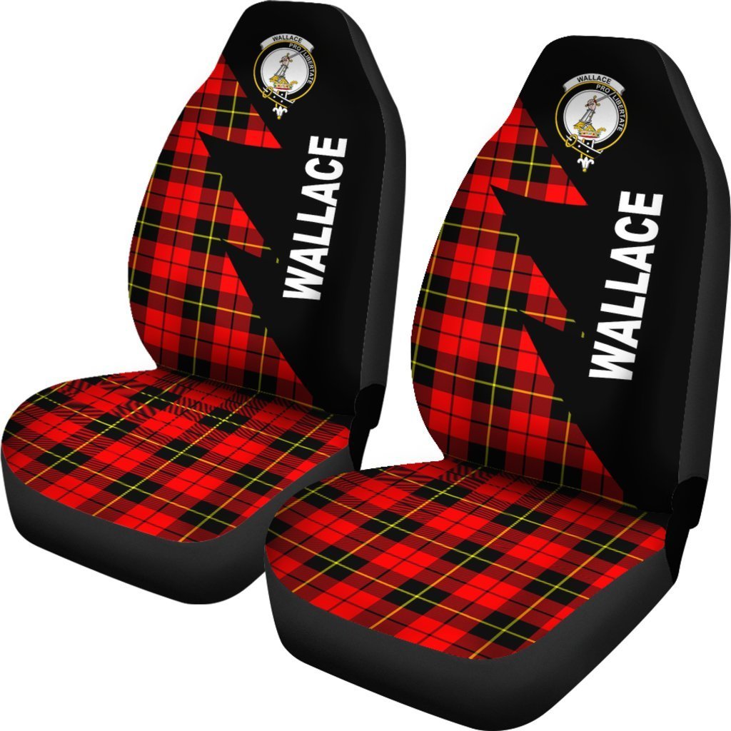 Wallace Tartan Crest Car Seat Cover - Flash Style