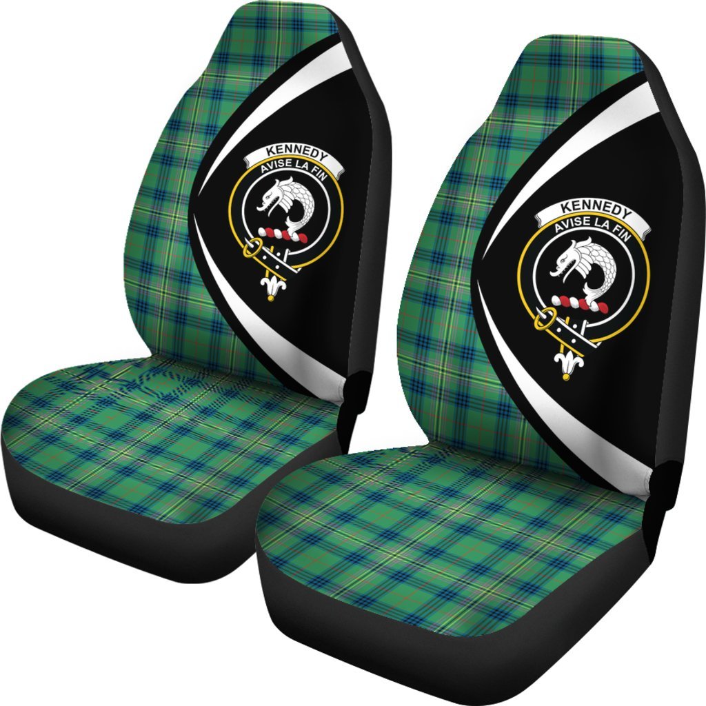 Kennedy Ancient Tartan Crest Circle Car Seat Cover