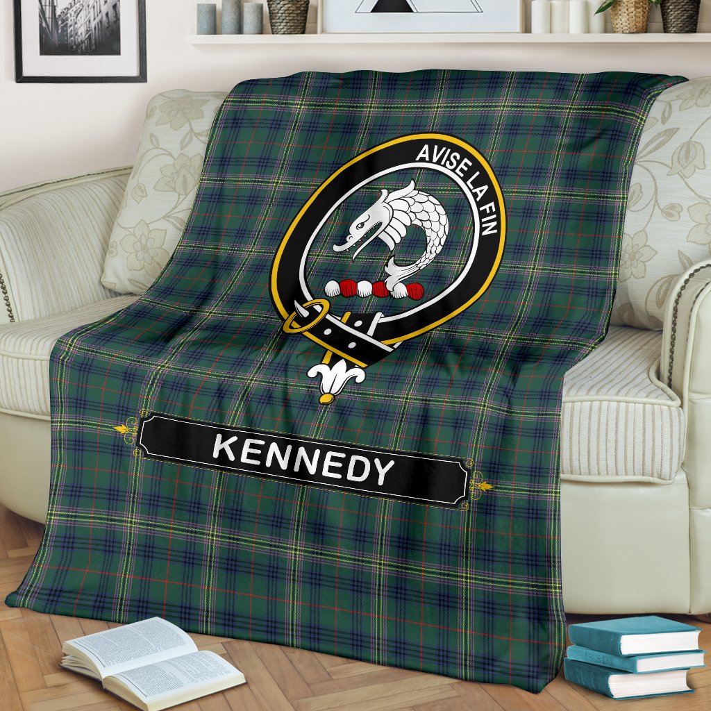 Kennedy Tartan Crest Blanket - 3 Sizes