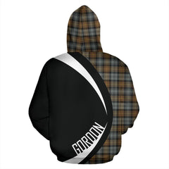 Gordon Weathered Tartan Crest Zipper Hoodie - Circle Style