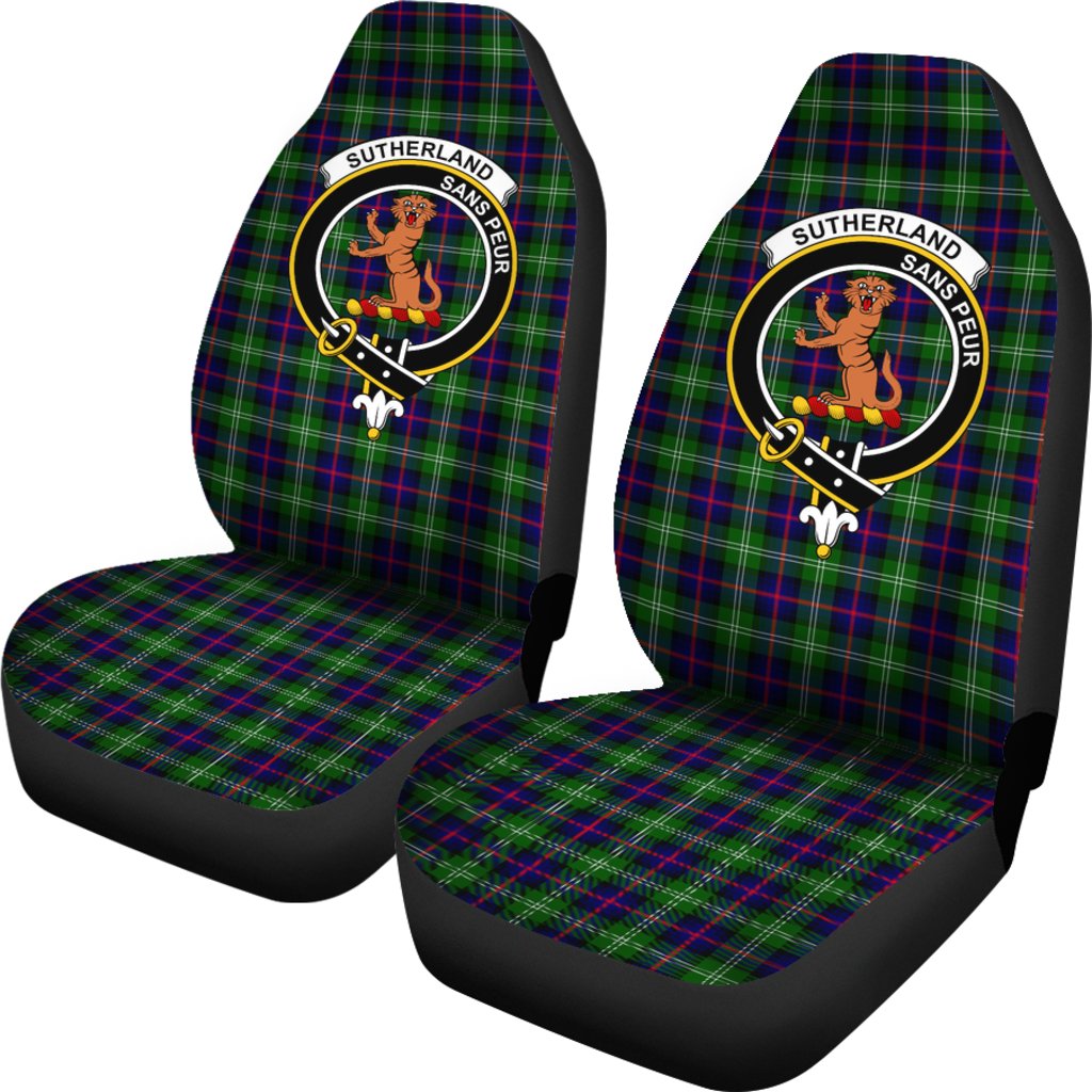 Sutherland Tartan Crest Car Seat Cover