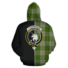 Cunningham Dress Green Dancers Tartan Crest Zipper Hoodie - Half Of Me Style