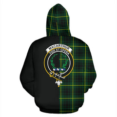 MacArthur Modern Tartan Crest Zipper Hoodie - Half Of Me Style