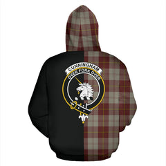 Cunningham Burgundy Dancers Tartan Crest Zipper Hoodie - Half Of Me Style