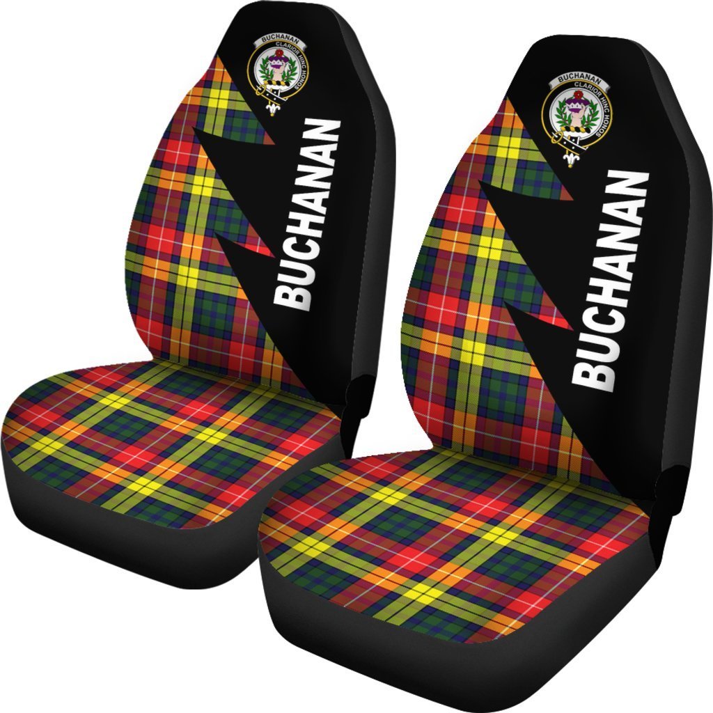 Buchanan Tartan Crest Car Seat Cover - Flash Style