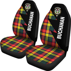 Buchanan Tartan Crest Car Seat Cover - Flash Style