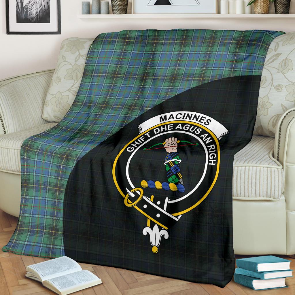 MacInnes Ancient Tartan Crest Blanket Wave Style