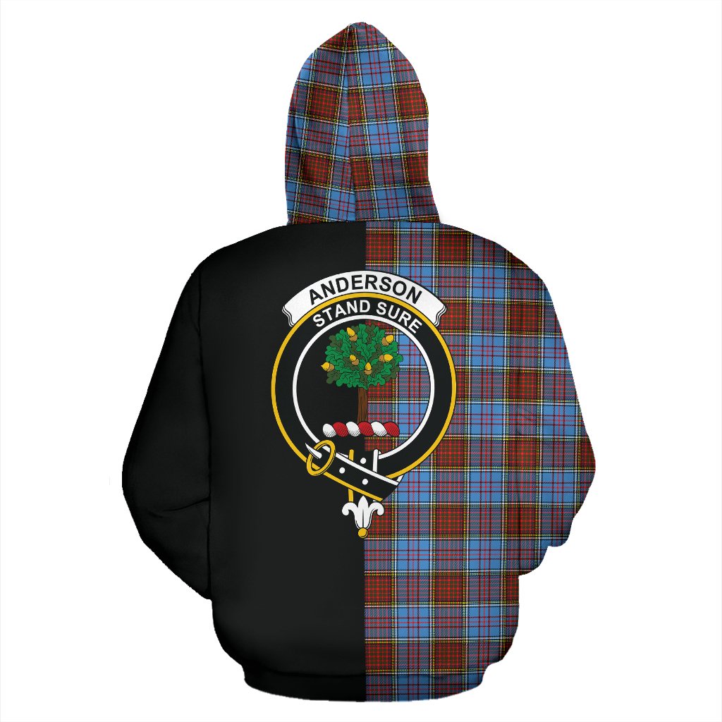 Anderson Modern Tartan Crest Zipper Hoodie - Half Of Me Style