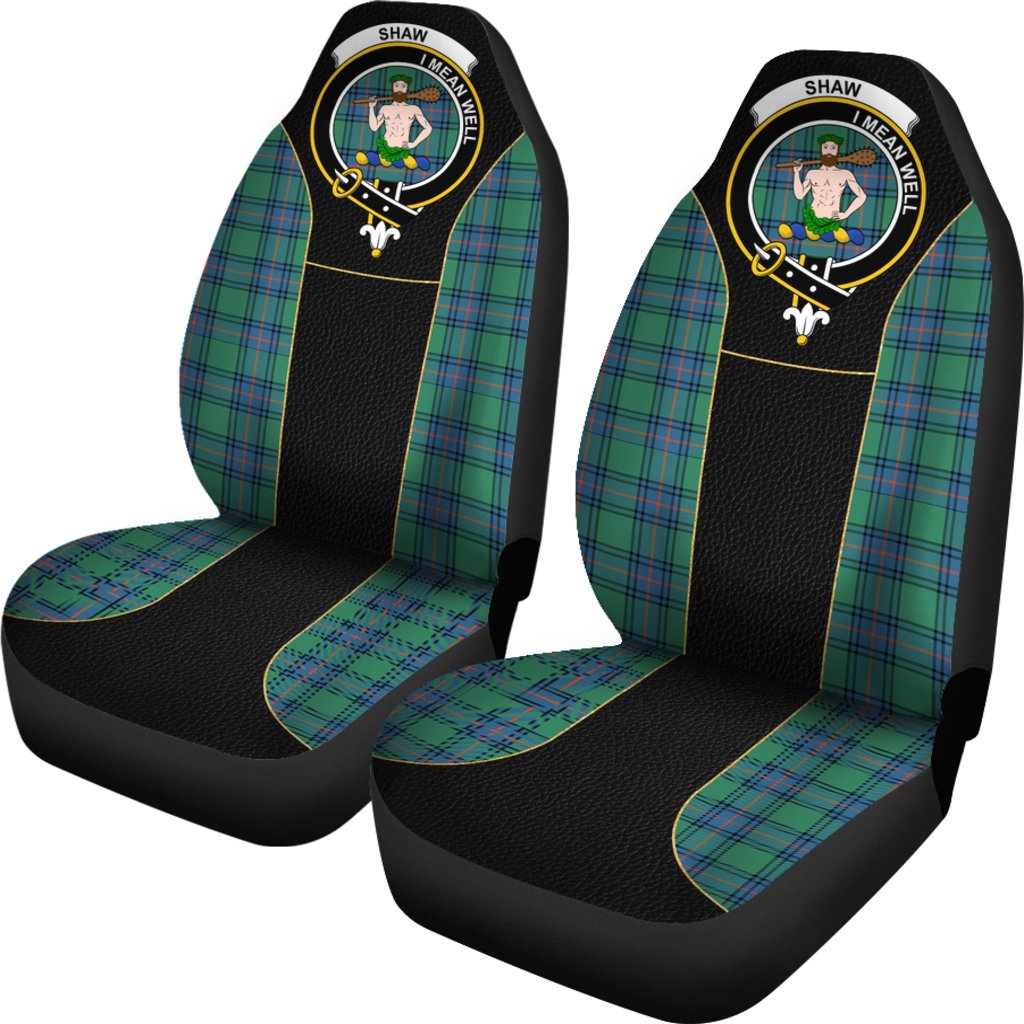 Shaw Of Sauchie Tartan Crest Car Seat Cover - Special Version