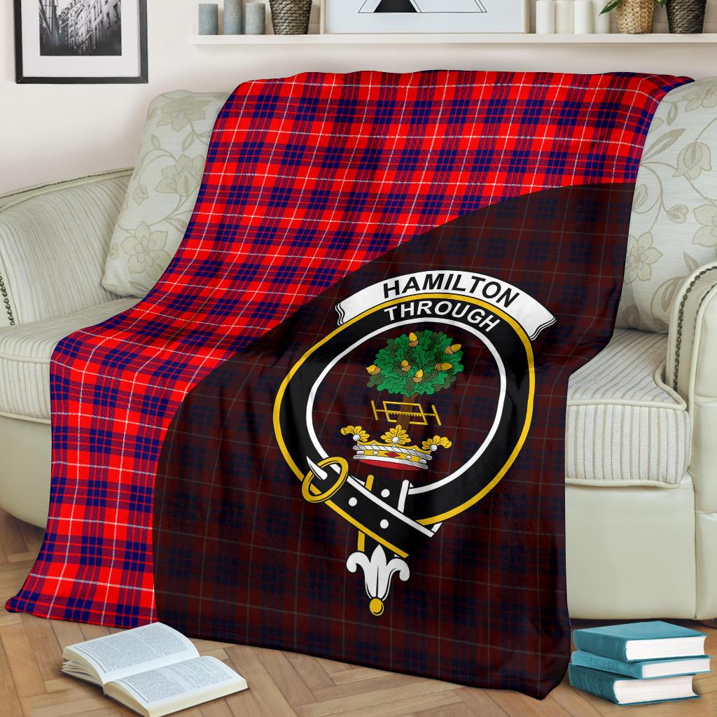 Hamilton Family Modern Tartan Crest Blanket
