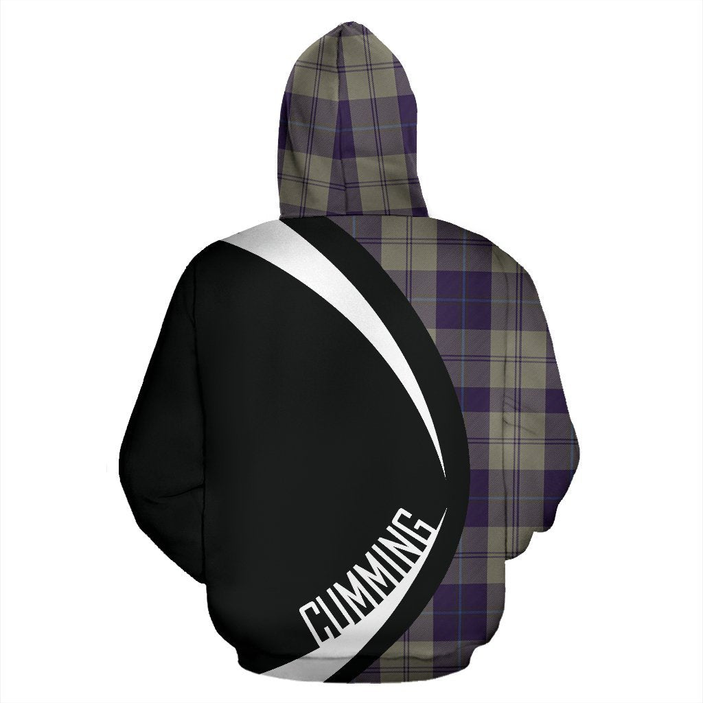 Cunningham Dress Blue Dancers Tartan Crest Zipper Hoodie - Circle Style