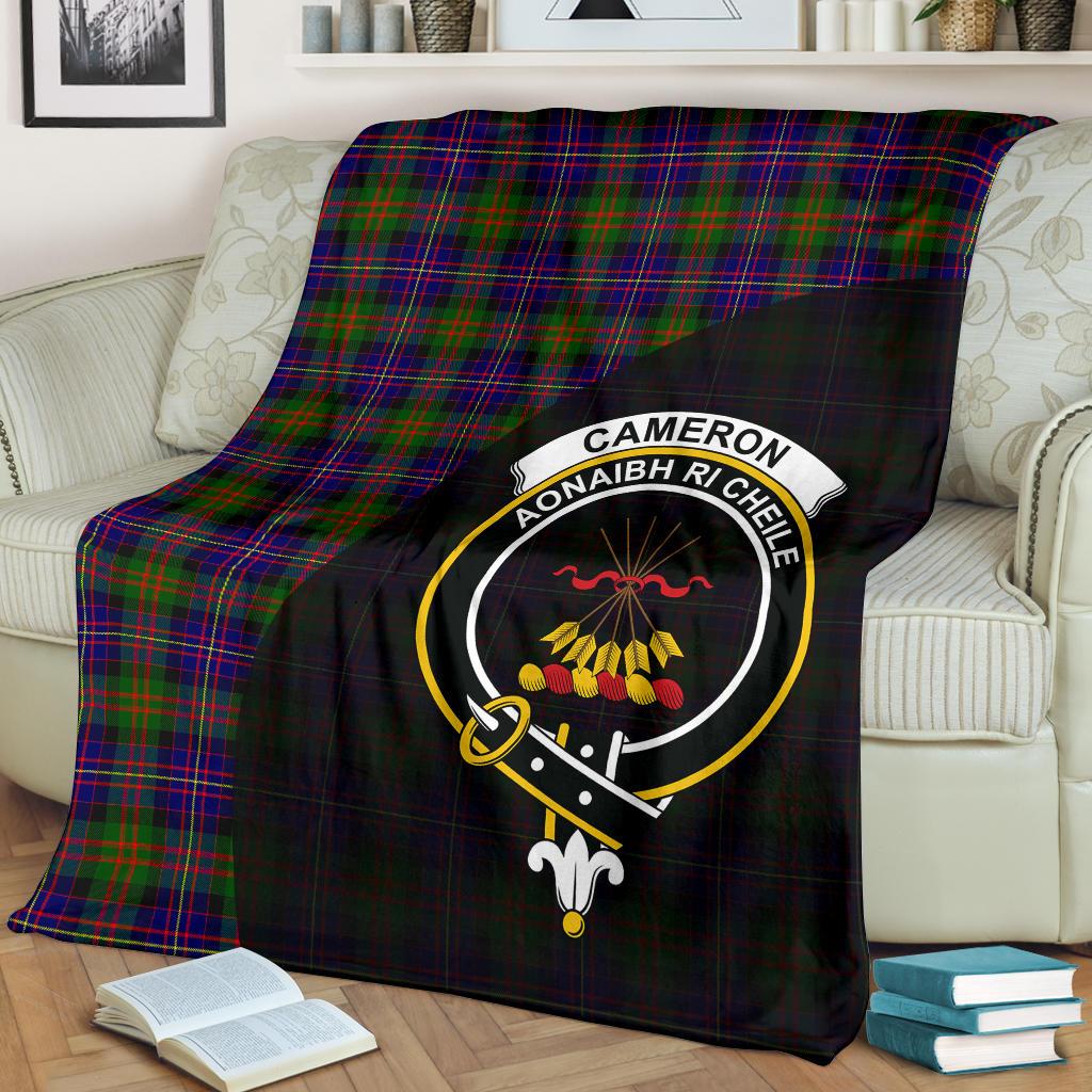 Cameron of Erracht Modern Tartan Crest Blanket Wave Style