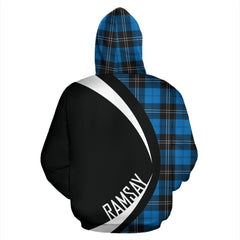 Ramsay Blue Ancient Tartan Crest Zipper Hoodie - Circle Style