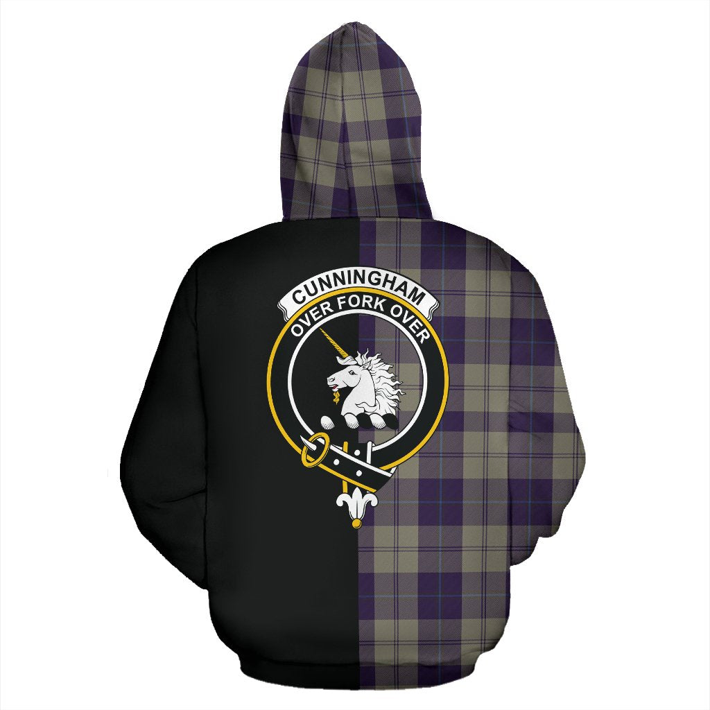 Cunningham Dress Blue Dancers Tartan Crest Zipper Hoodie - Half Of Me Style