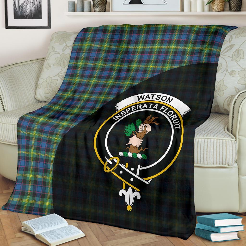 Watson Ancient Tartan Crest Blanket Wave Style