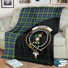 Watson Ancient Tartan Crest Blanket Wave Style