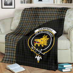 Campbell Argyll Weathered Tartan Crest Blanket Wave Style