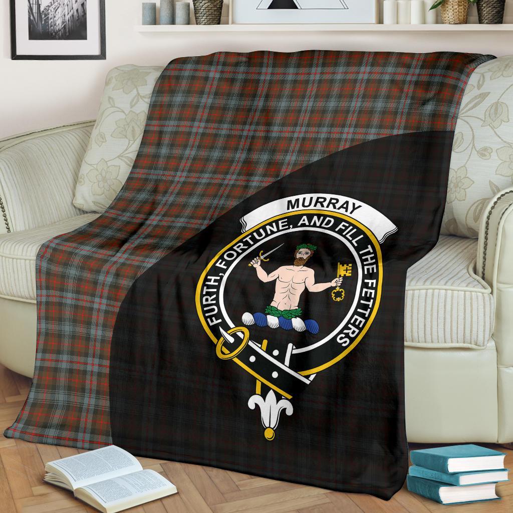 Murray of Atholl Weathered Tartan Crest Blanket Wave Style