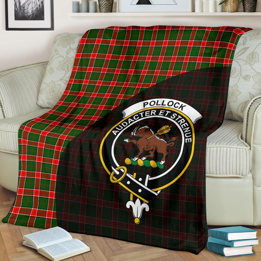 Pollock Modern Tartan Crest Blanket Wave Style