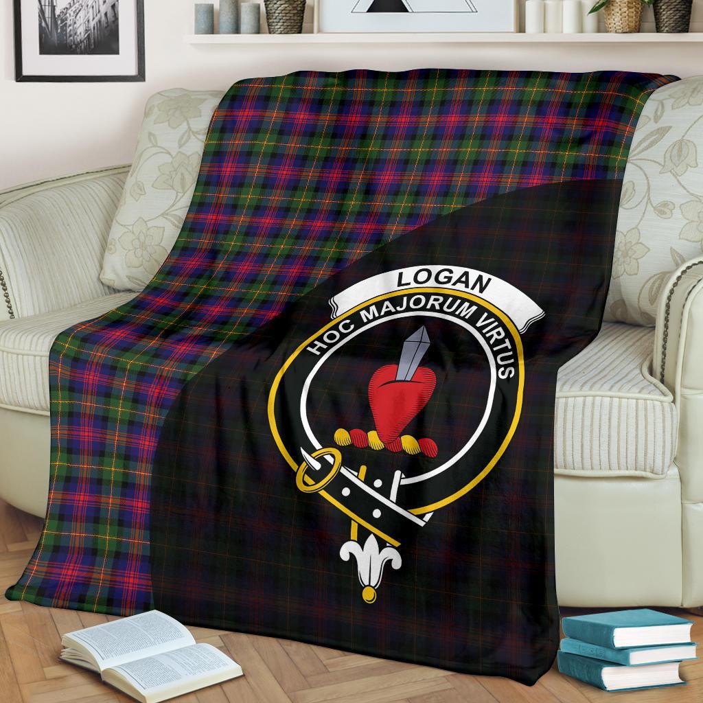Logan Modern Tartan Crest Blanket Wave Style
