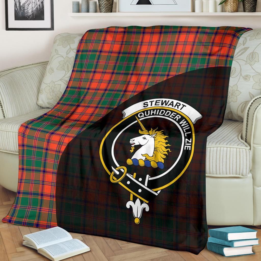 Stewart of Appin Ancient Tartan Crest Blanket Wave Style