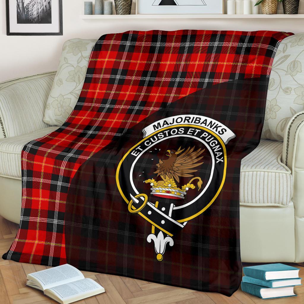 Marjoribanks Tartan Crest Blanket Wave Style