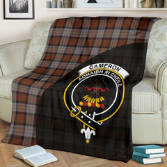 Cameron of Erracht Weathered Tartan Crest Blanket Wave Style