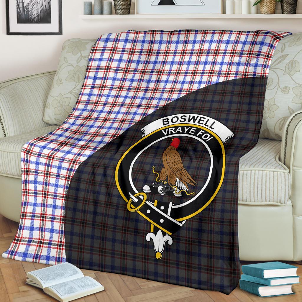 Boswell Modern Tartan Crest Blanket Wave Style