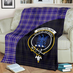 Ochterlony Tartan Crest Blanket Wave Style