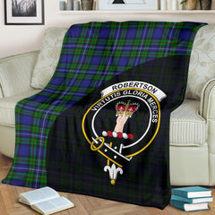 Robertson Hunting Modern Tartan Crest Blanket Wave Style