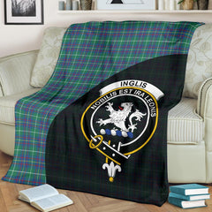 Inglis Ancient Tartan Crest Blanket Wave Style