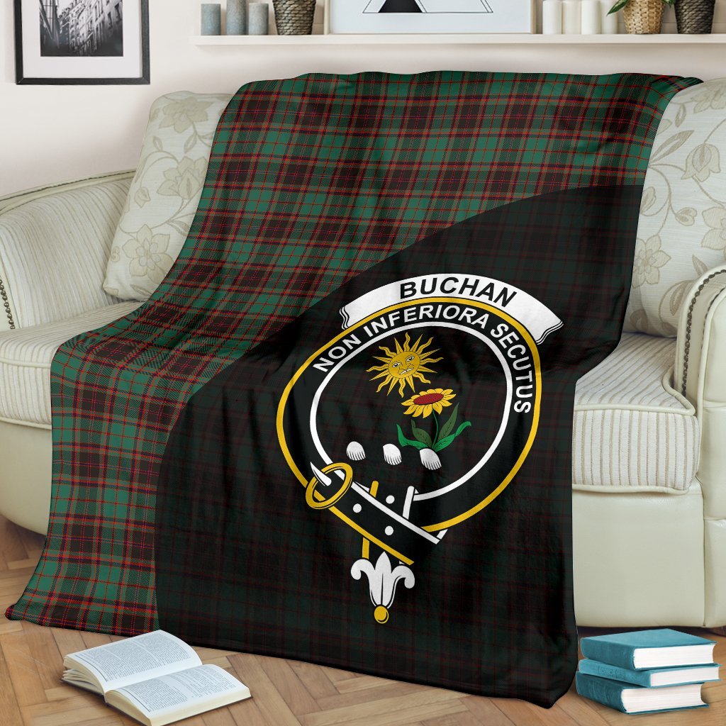 Buchan Ancient Tartan Crest Blanket Wave Style