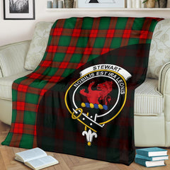 Stewart Atholl Modern Tartan Crest Blanket Wave Style