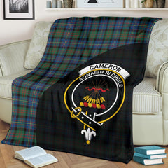 Cameron of Erracht Ancient Tartan Crest Blanket Wave Style