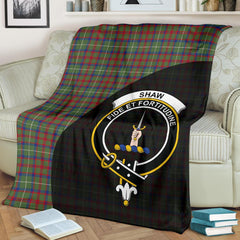 Shaw Green Modern Tartan Crest Blanket Wave Style