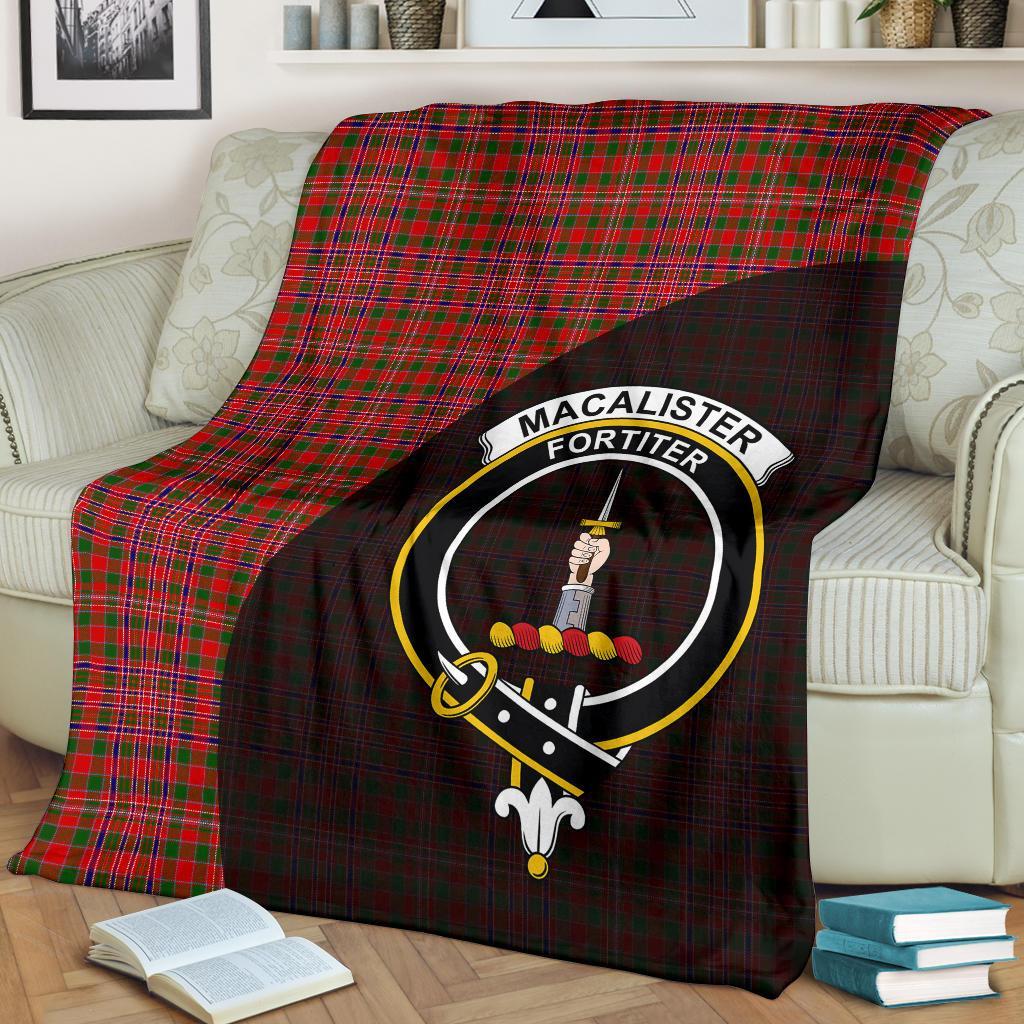 MacAlister Modern Tartan Crest Blanket Wave Style