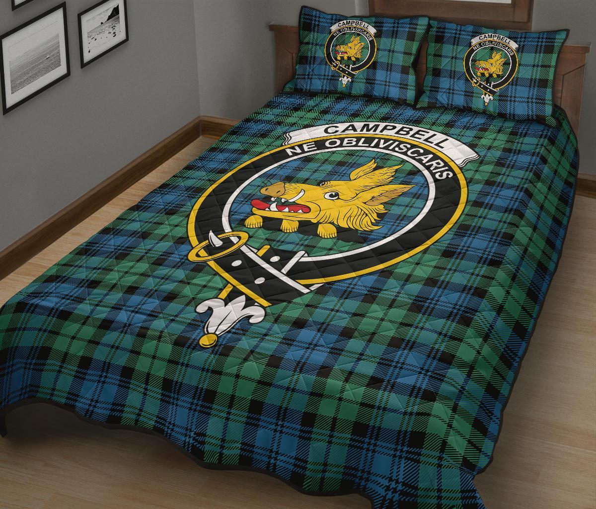 Campbell Ancient 01 Tartan Crest Quilt Bed Set